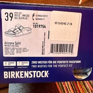 Birkenstock Arizona Split size 8 color white/lime sour